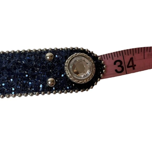Elite Fresno California  Belt Glitter Blue Rhinestone Buckle Size S main image 7